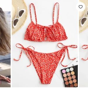 Never worn red bikini set